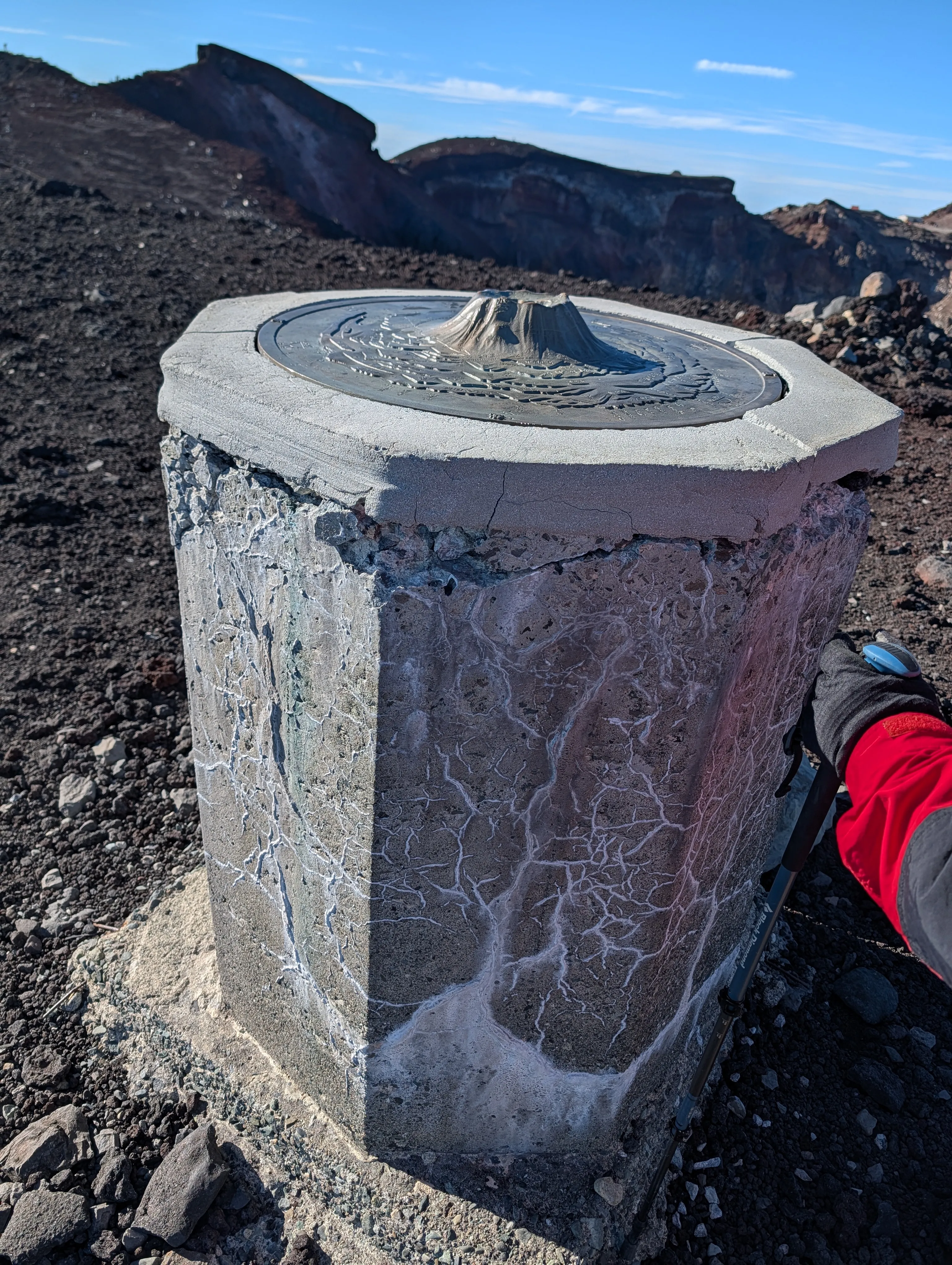山頂的小富士山模型